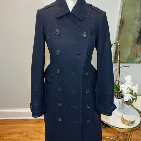 Authentic Burberry XS Women's Wool Blend Long Trench- Gently Used - Picture 4 of 4